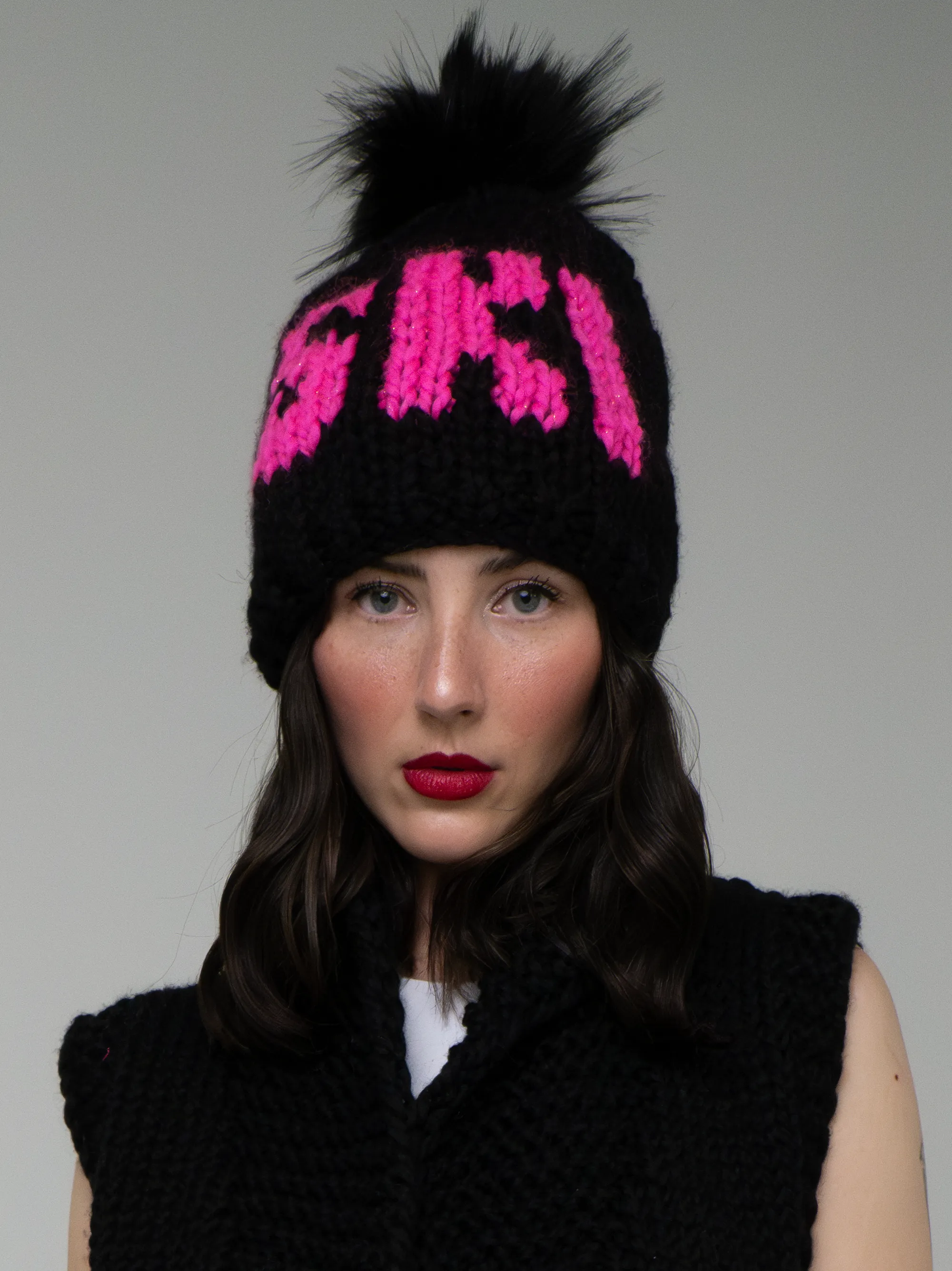 SKI Toque with Removable POM