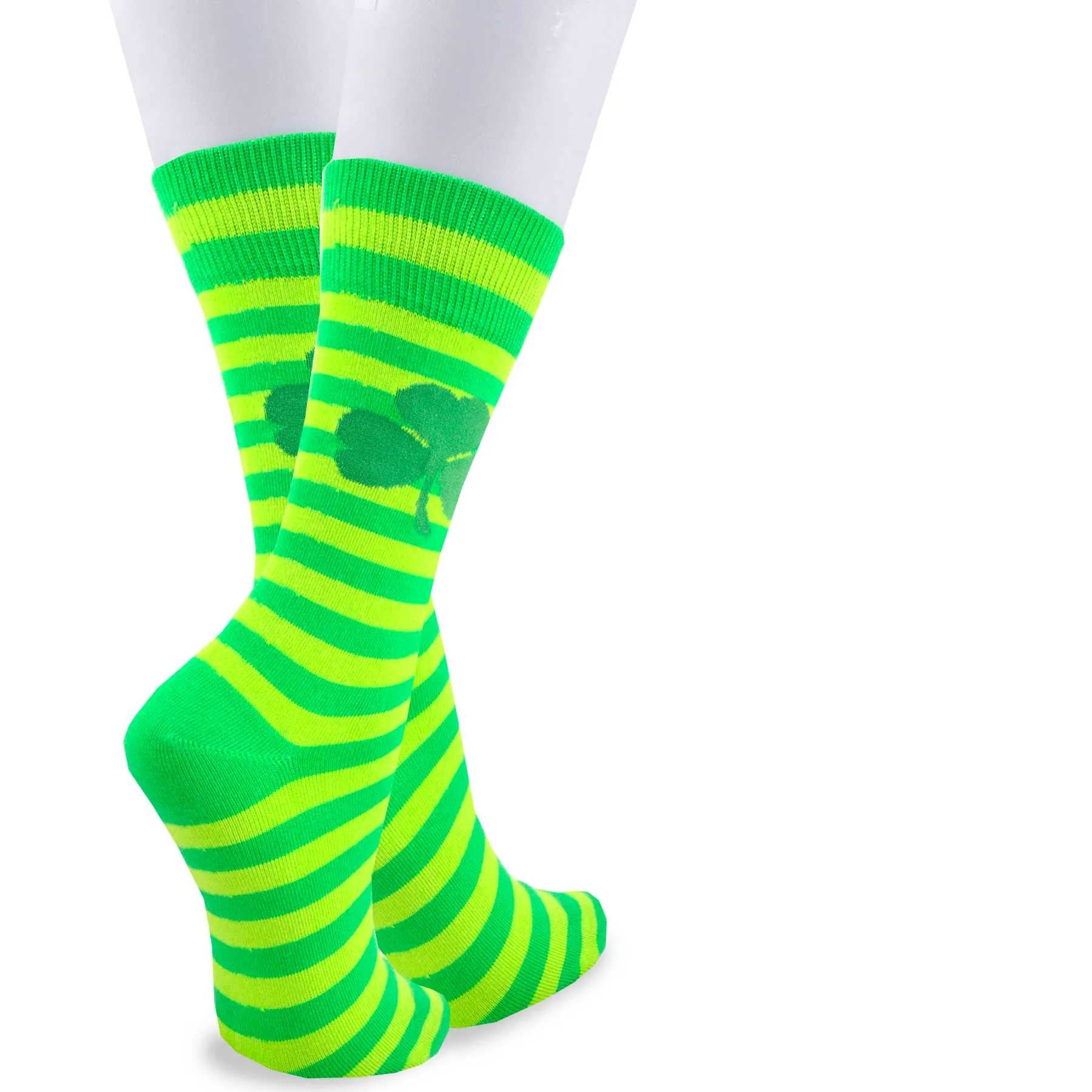 TeeHee Socks Men's St. Patrick's Day Cotton Crew Shamrock Stripe 2-Pack (50589)