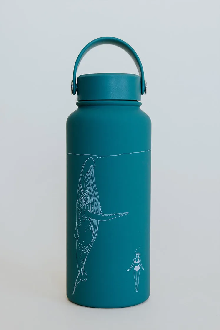 Whale Dance Water Bottle - Teal