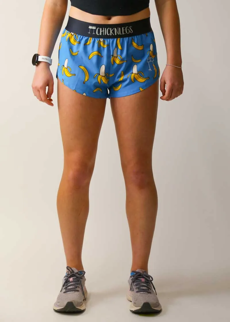 Women's Blue Bananas 1.5" Split Shorts