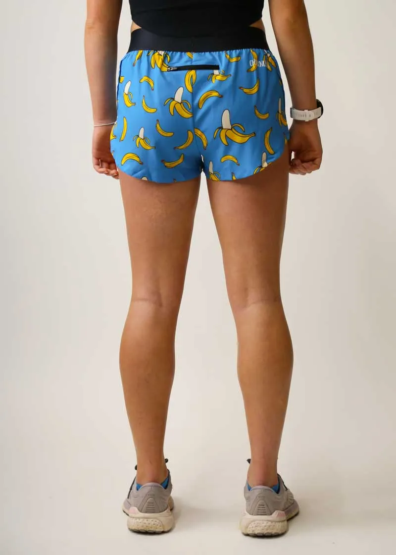 Women's Blue Bananas 1.5" Split Shorts