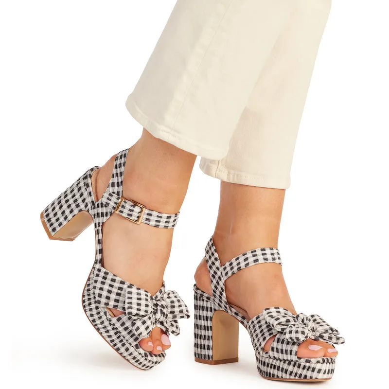 Zsa Zsa Sandal | Black/White Gingham