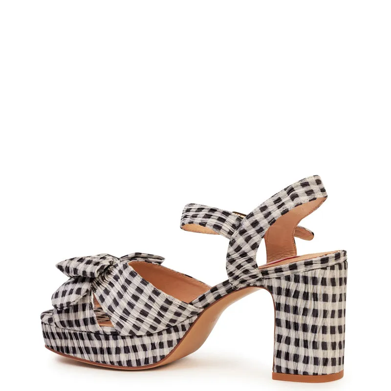 Zsa Zsa Sandal | Black/White Gingham